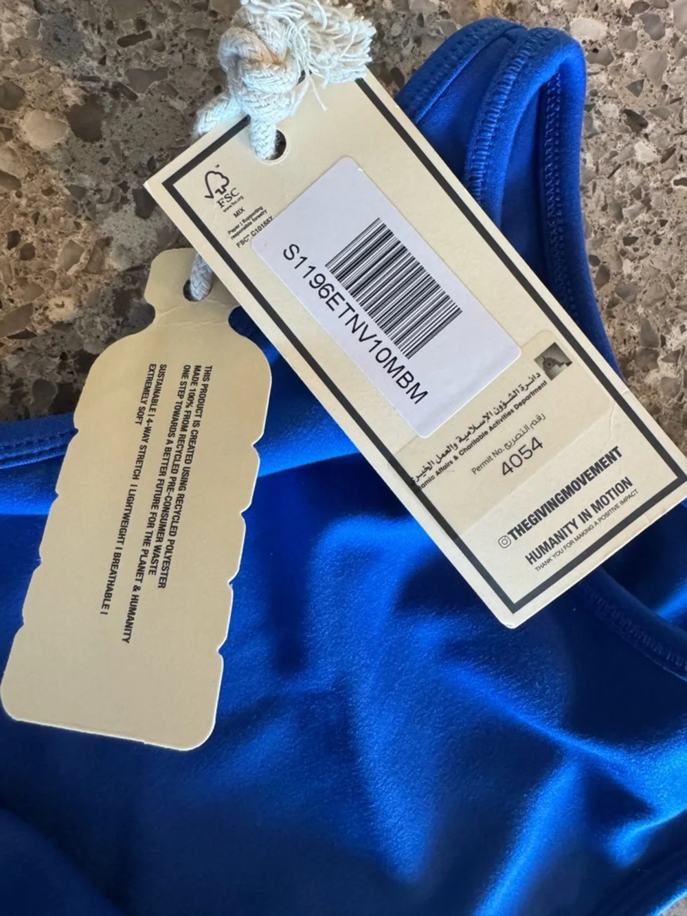 NWT The Giving Movement Blue High-Neck Racerback Sports Bra Small